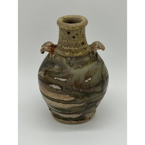 Signed pottery bud vase - signed,